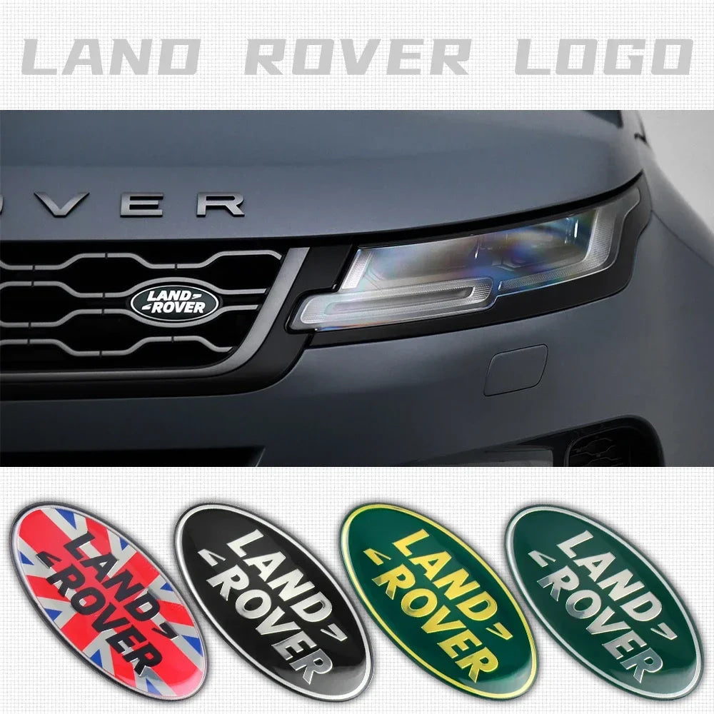 Car Front Grille Emblem Sticker 3D Aluminium Logo Decor Badge For Land Rover Range Rover Sport SVR Discovery Velar L322 L320 P38