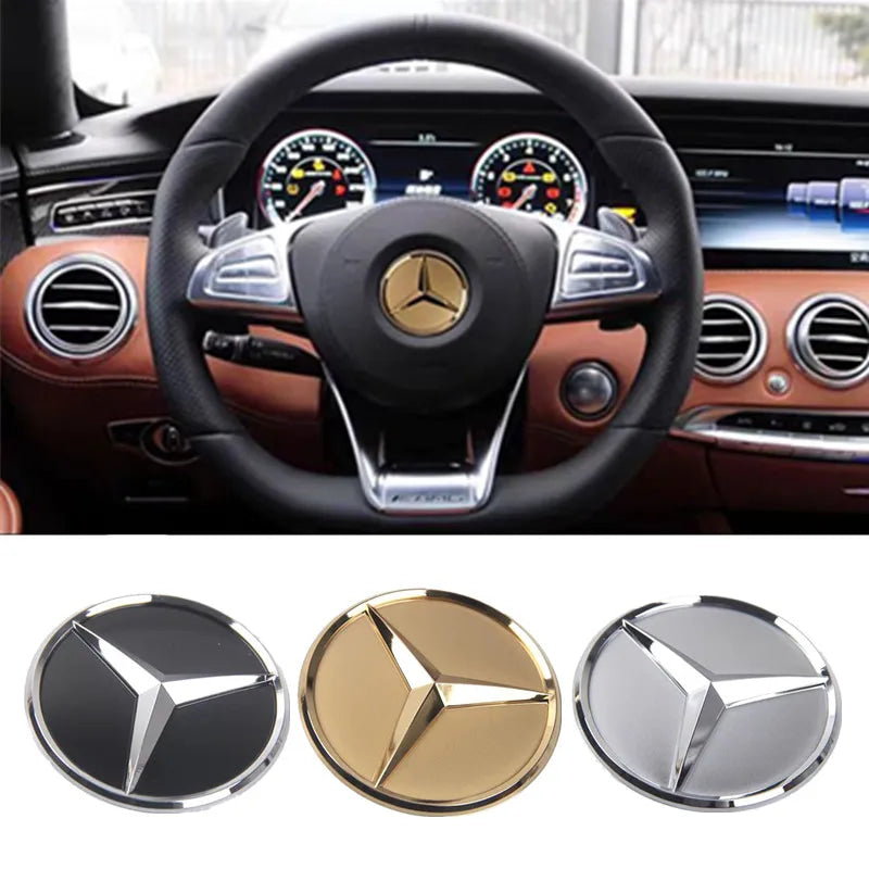 52mm 57mm Car Steering Wheel Badge Sticker Replace Decor For Mercedes Benz B/C/E/S Class A Class C200L GLC GLK FXPT-JS-BENZ