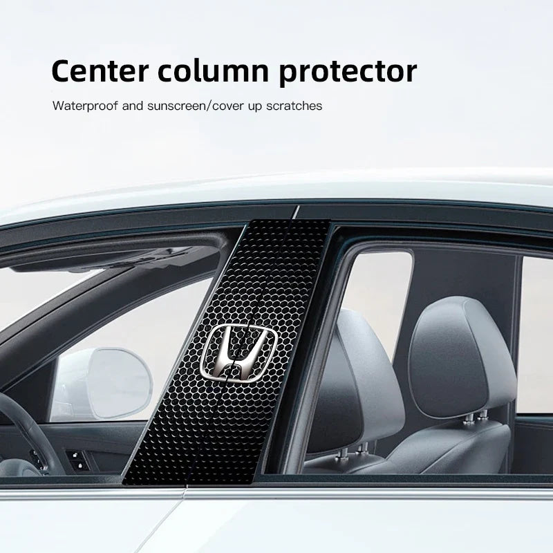 Car Stickers B-Pillar Center Column Decoration Cover Decals Auto Accessorie For Honda Civic FIT CRV Accord Jazz HRV Insight CRZ