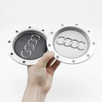 ABS 14.6CM 9 Hole Black Gray Hub Cap For Audi TT A2 A3 A8 S6 Q7 RS6 Badge Logo Hub Cap Accessories Car Large Hub Center