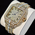 UNIGUET Fashion Diamond Watch for Men Luxury Waterproof Square Quartz Clocks Hip Hop Ice Out Jewelry Wristwatch Male Hot Sell