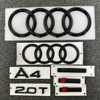 The new ABS letter 3D sticker Quattro Sline 2.0T is suitable for the modification of Audi A4 2008-2017 glossy black suitcase.