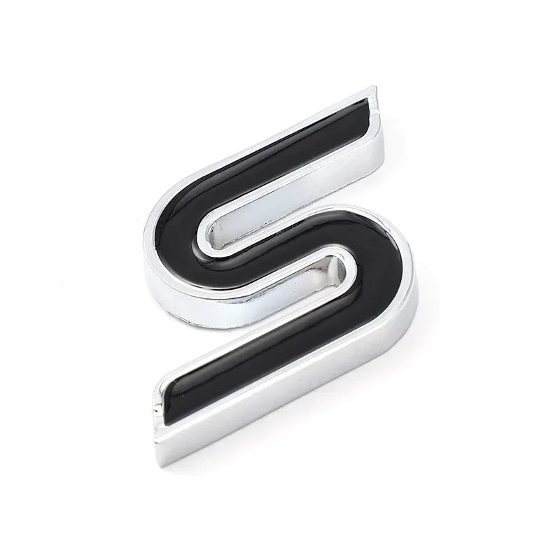 3D Metal S Logo Front Grille Emblem Badge Car Rear Trunk Stickers For Ford Focus Fiesta Escape Ecosport Kuga Mondeo Accessories