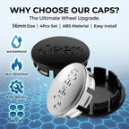 4Pcs/set 56mm Anti-Rust Snap-On Wheel Center Hub Caps Center Covers for Jeep Renegade Compass Wrangler JK Patriot Grand Cherokee
