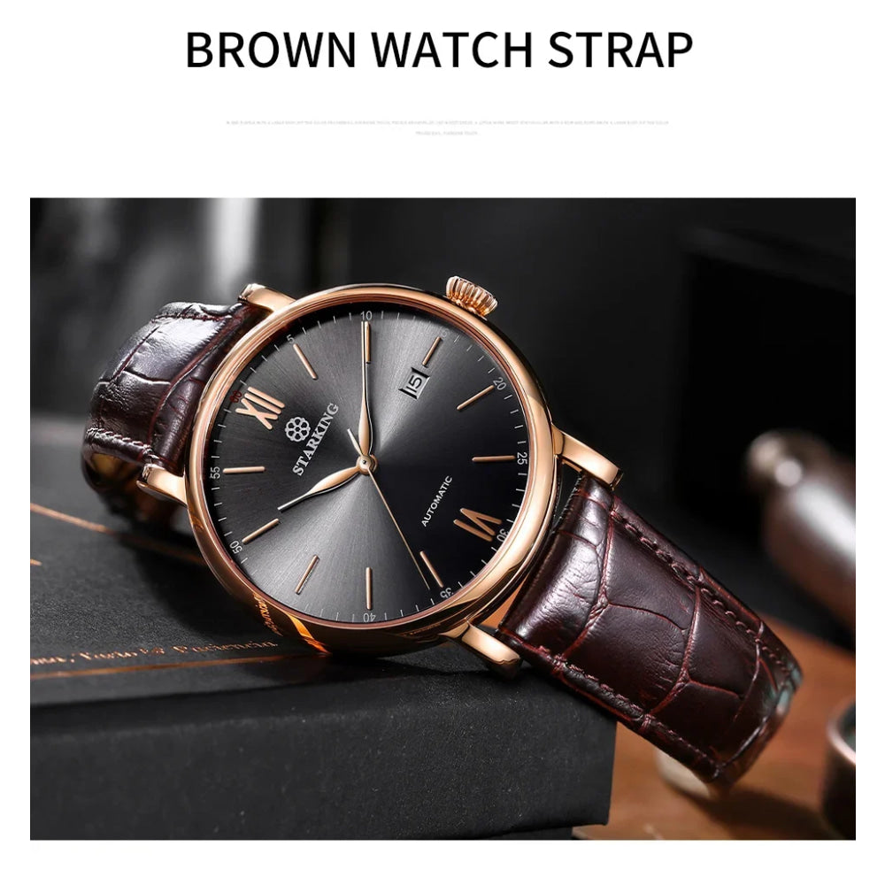 STARKING Sapphire 8215 Automatic Watch Fashion Sports Business Casual Wristwatch Waterproof Wear-resistant Watch Gifts for Men
