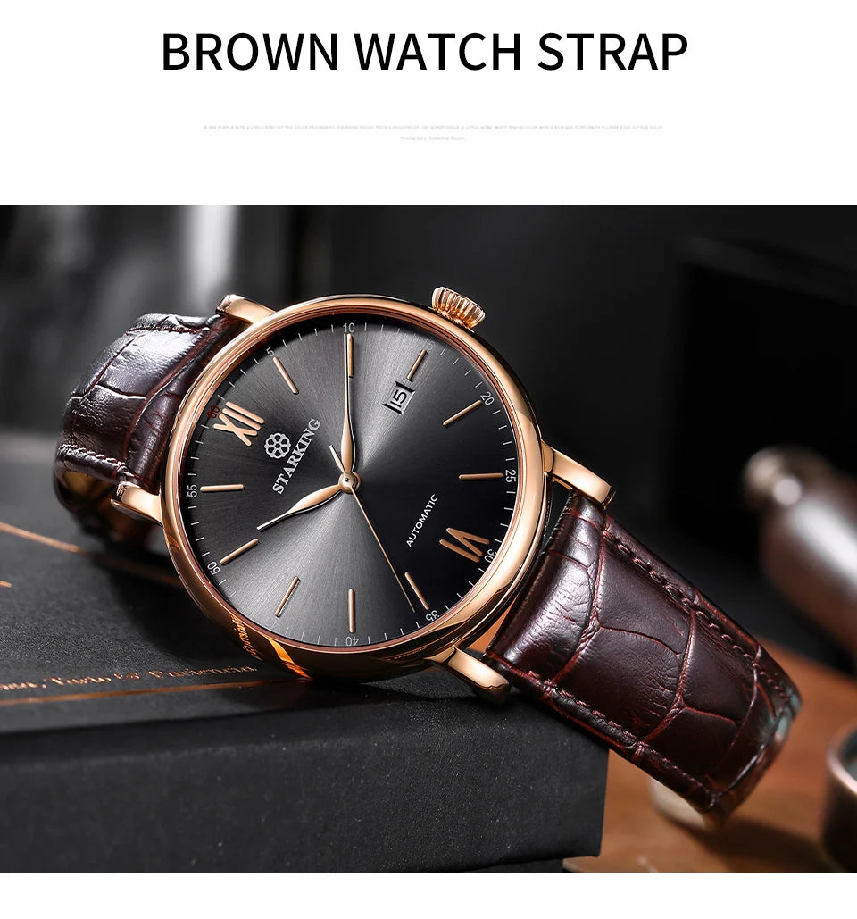 STARKING Sapphire 8215 Automatic Watch Fashion Sports Business Casual Wristwatch Waterproof Wear-resistant Watch Gifts for Men