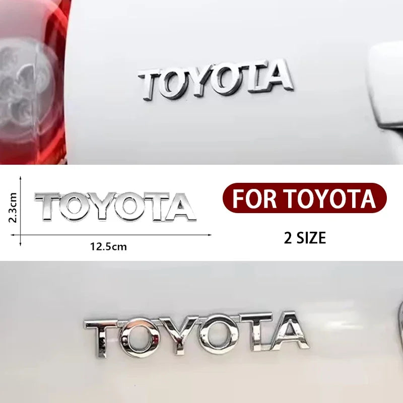 3D ABS Glossy Black Silver Letters Trunk Emblem Stickers Car Accessories Modified For Toyota camry chr corolla rav4 Car Sticker