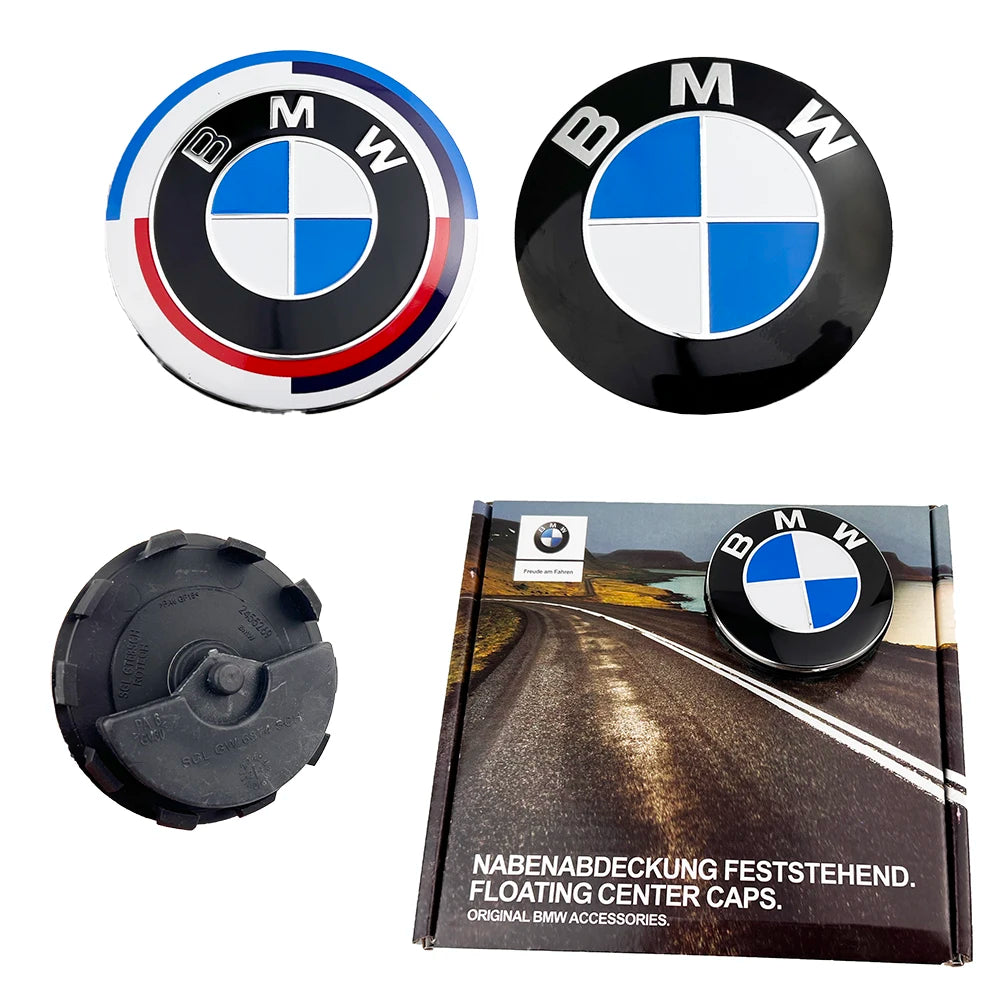 4Pcs For Bmw 50th Anniversary E36 F20 E46 E39 E38 E90 E60 E87 E34 E53 X3 X5 X6 M2 Floating 68mm 56MM Car Wheel Hub Center Cap