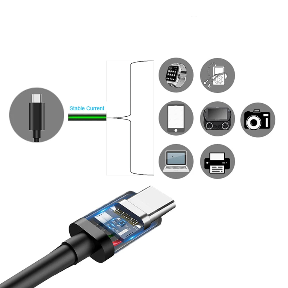 Cable USB tipo C a USB tipo C, Cable de datos de carga rápida, PD, 60W, para Iphone 15, 15Pro, Huawei, Samsung, Xiaomi, línea de datos, negro, blanco, 1M, 2M, 3M