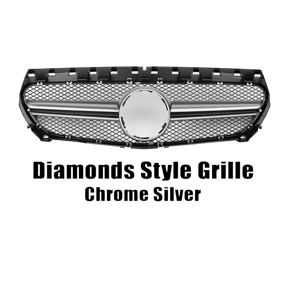 Chrome Silver AMG Style Front Bumper Grille For Mercedes Benz CLA-Class W117 2013-2019 CLA180 CLA200 CLA45 Front Grill Black