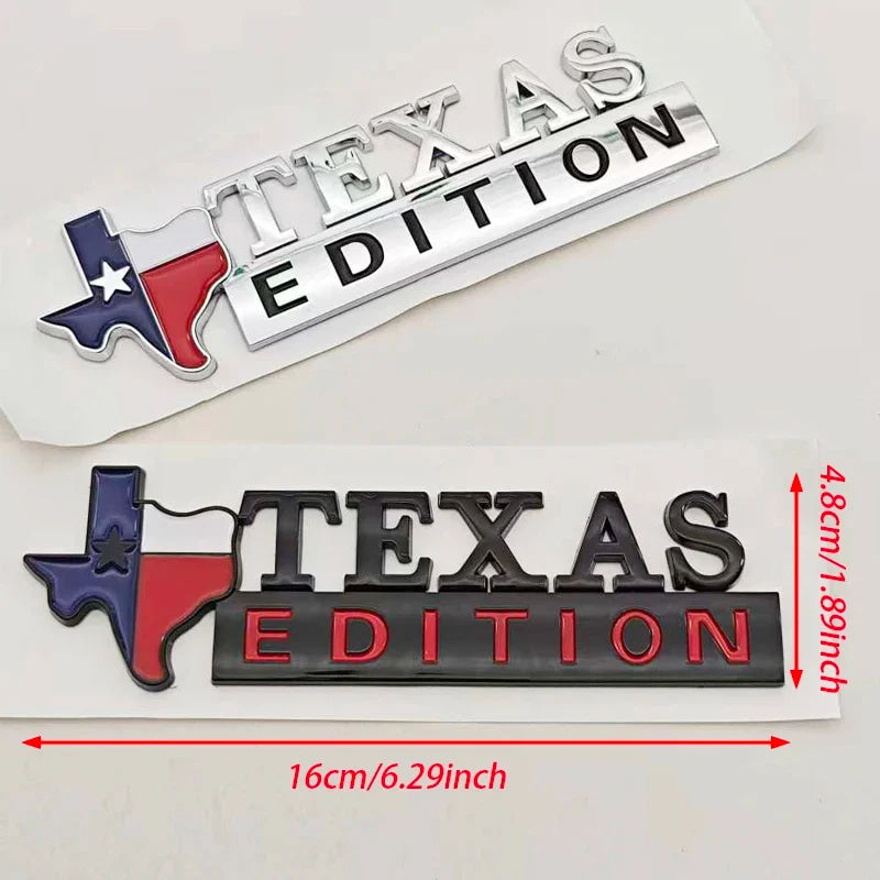 TEXAS EDITION Logo Emblem ABS Car Badge Trunk Sticker For Ford Jeep Chevrolet Ram GMC Dodge Cadillac Lincoln Tesla Accessories