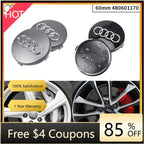 For Audi 4pcs 60mm Car Styling Audi Wheel Center Cap Emblem Hub Covers Badge For Audi B5 B6 B7 B8 B9 D3 Q3 Q5 Q7 TT A1 A3 A4 A5