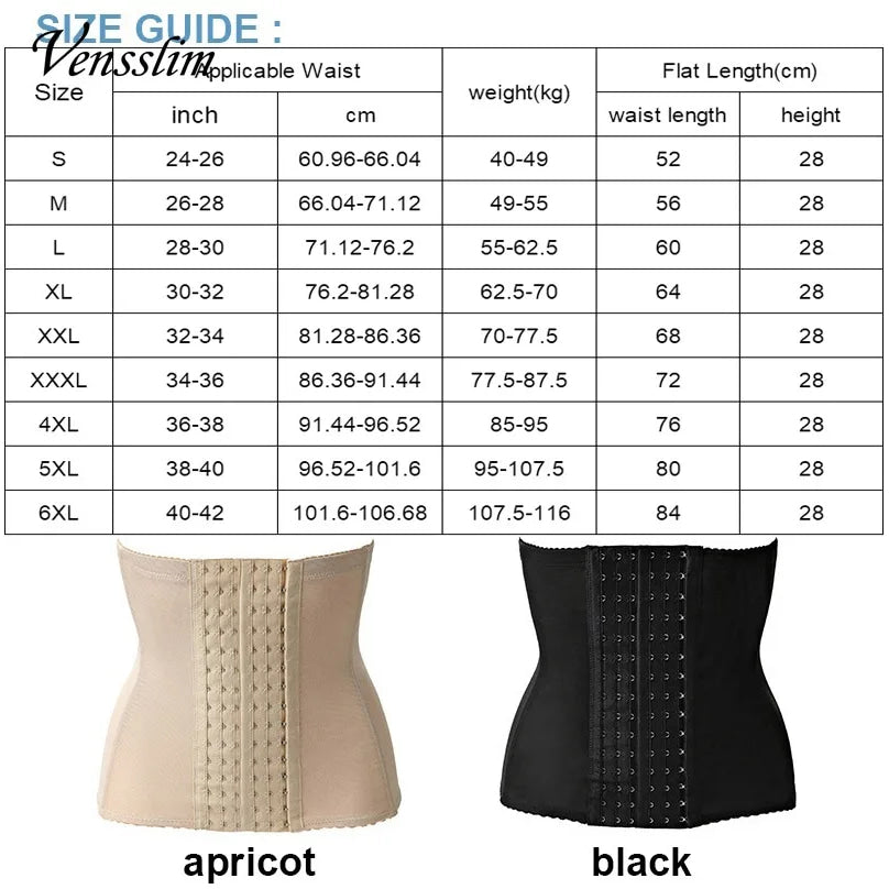 Vensslim Waist Trainer for Men Tummy Control Hooks Girdle Stomach Band 7 Steel Bones Back Support Strap Body Shaper Trimmer Belt