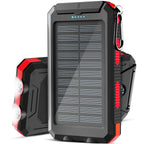 Banco de energía solar de 38800 mAh con cable incorporado, fuente de alimentación móvil universal liviana y de gran capacidad para teléfonos móviles
