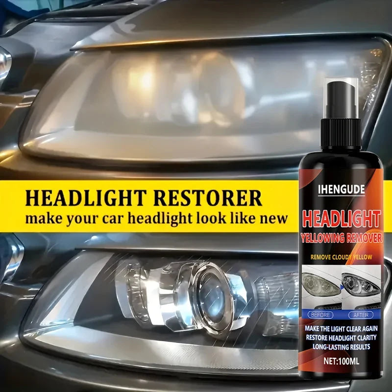 Professional Car Headlight Restorer - Removes Scratches and Blur, Restores Bulb Brightness, Expands Visibility, Suitable for Front and Rear Vehicle Lighting, Car Headlight Repair Fluid - Anti-Yellowing/Scratch/Fogging and Oxi