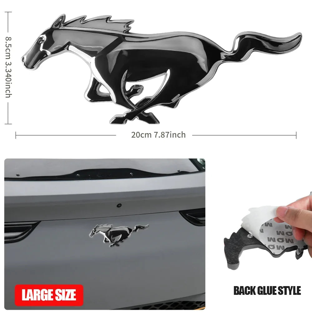 3D Metal Car Front Grille Emblem Logo Rear Trunk Badge Sticker For Ford Mustang Fiesta Focus Ranger Smax Kuga Mondeo Accessories