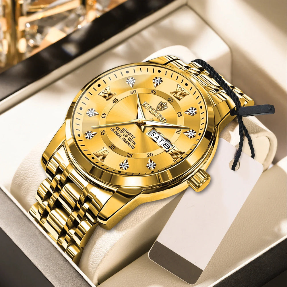 BINBOND Top Brand Luxury Fashion Watch Men 3ATM Waterproof Date Clock Sport Watches Mens Quartz Wristwatch Relogio Masculino