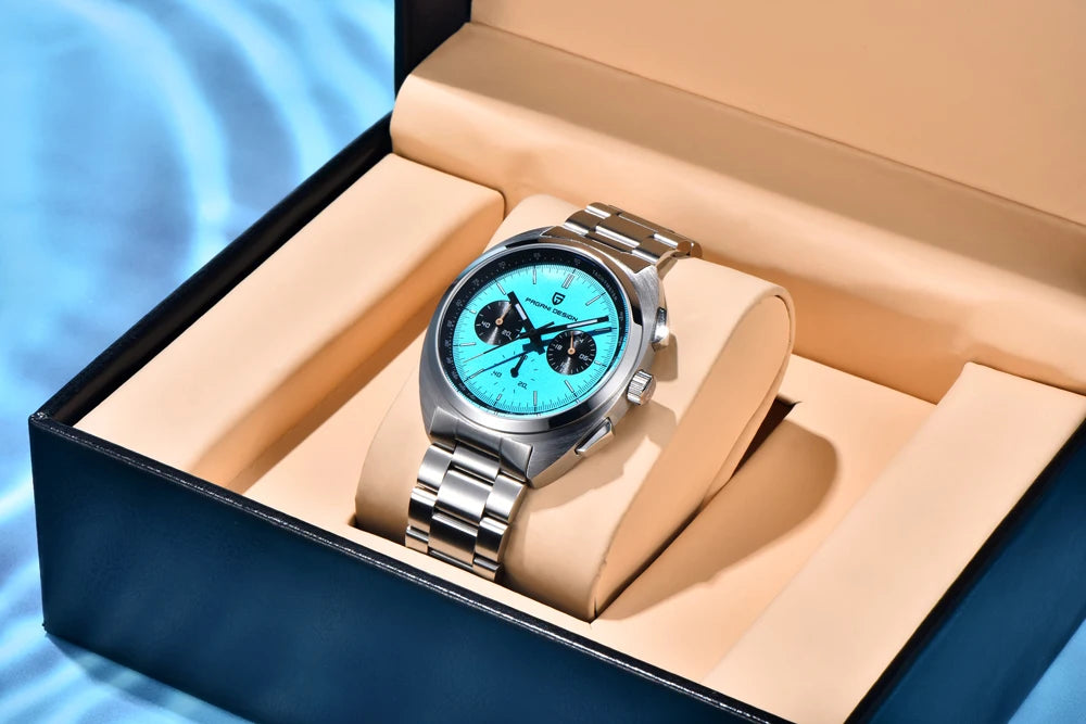 PAGANI DESIGN Panda Mens Watches Quartz Luxury Watch For Men Chronograph VK63 Wristwatches AR Sapphire Waterproof Luminous Clock