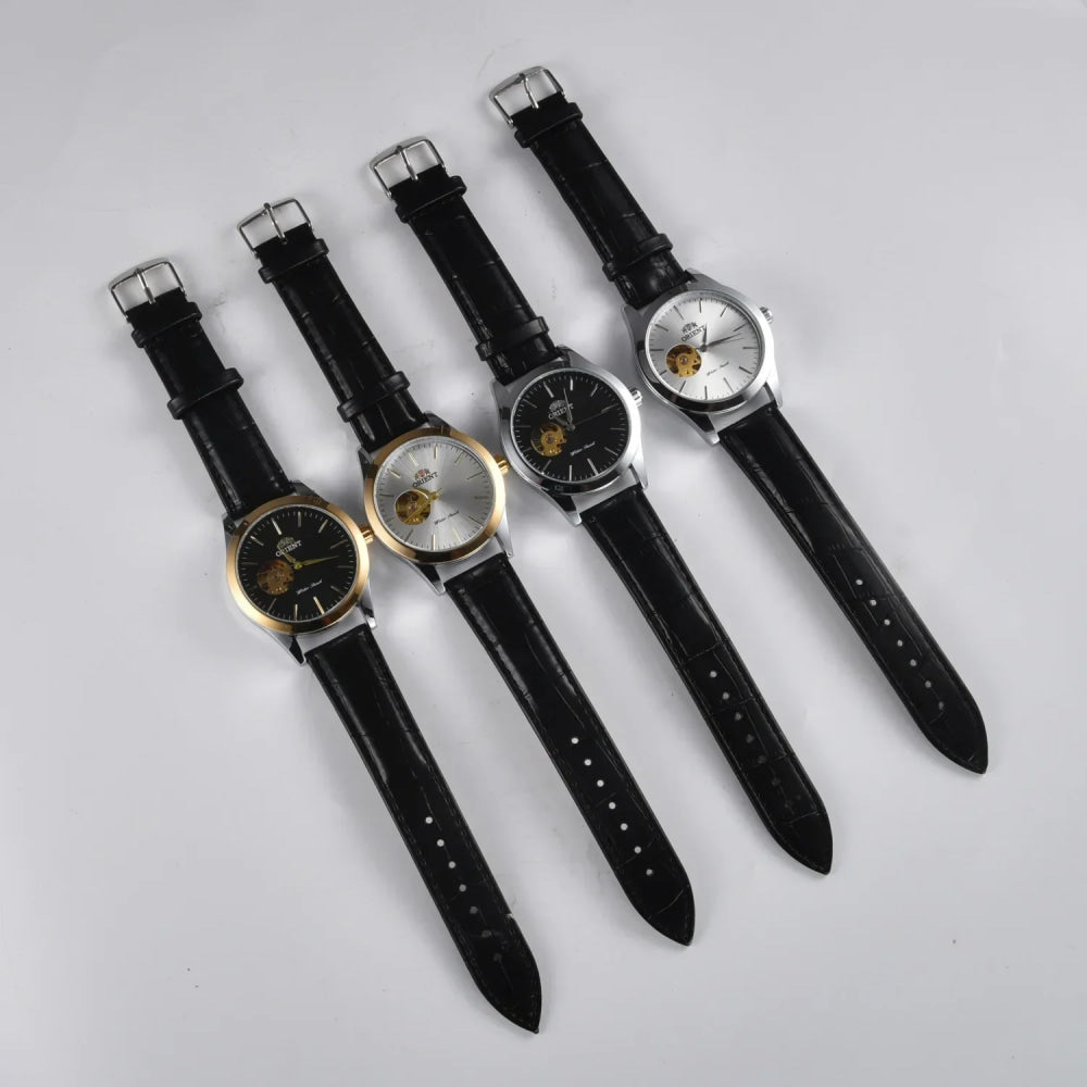 Orient Watch  Double Lion Japanese Fully Automatic Mechanical Watch Hollowed Out Business Men's Watch Stainless Steel Strip