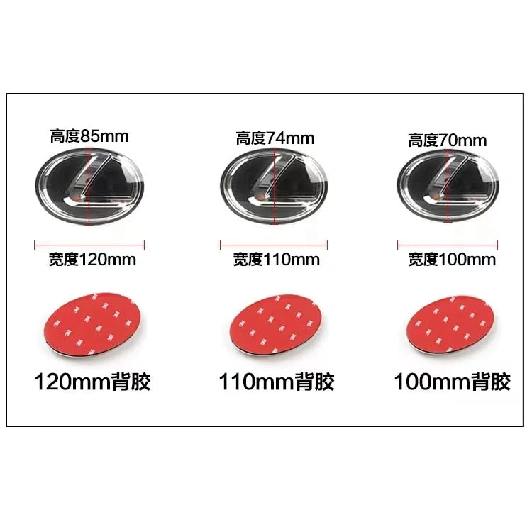 No Acc Radar Fit for Lexus Front Emblem Rear Trunk Badge Sticker CT200H IS250 ES GS UX RX IS GX470 RX400 ES200 ES300 GS300 IS300