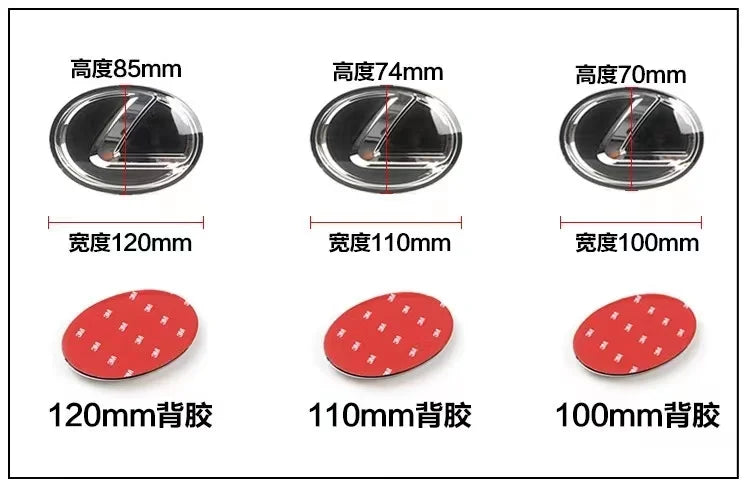 No Acc Radar Fit for Lexus Front Emblem Rear Trunk Badge Sticker CT200H IS250 ES GS UX RX IS GX470 RX400 ES200 ES300 GS300 IS300