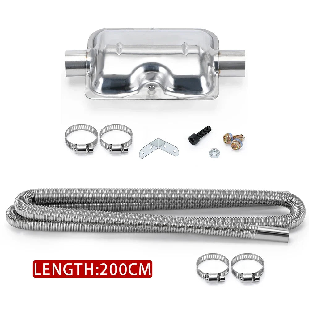 60cm - 300cm Air Diesel Parking Heater Stainless Steel Exhaust Pipe Tube Gas Vent Hose Car Truck VAN With 24mm Bore Car Muffler