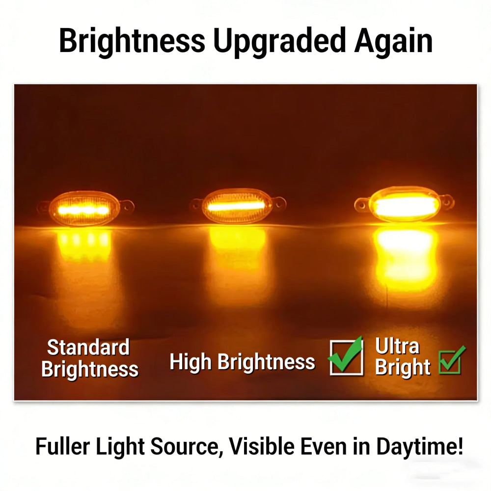 4Pcs 6Pcs Front Grille LED Lights For Toyota Land Cruiser Prado 150 120 Amber DRL Daytime Running Warning Grill Lamps