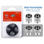 Car Tire Stem Valve Caps Aluminium Car Dustproof Caps Tire Wheel Stem Air Valve Caps For Honda Civic XR-V HR-V City Accord Jazz