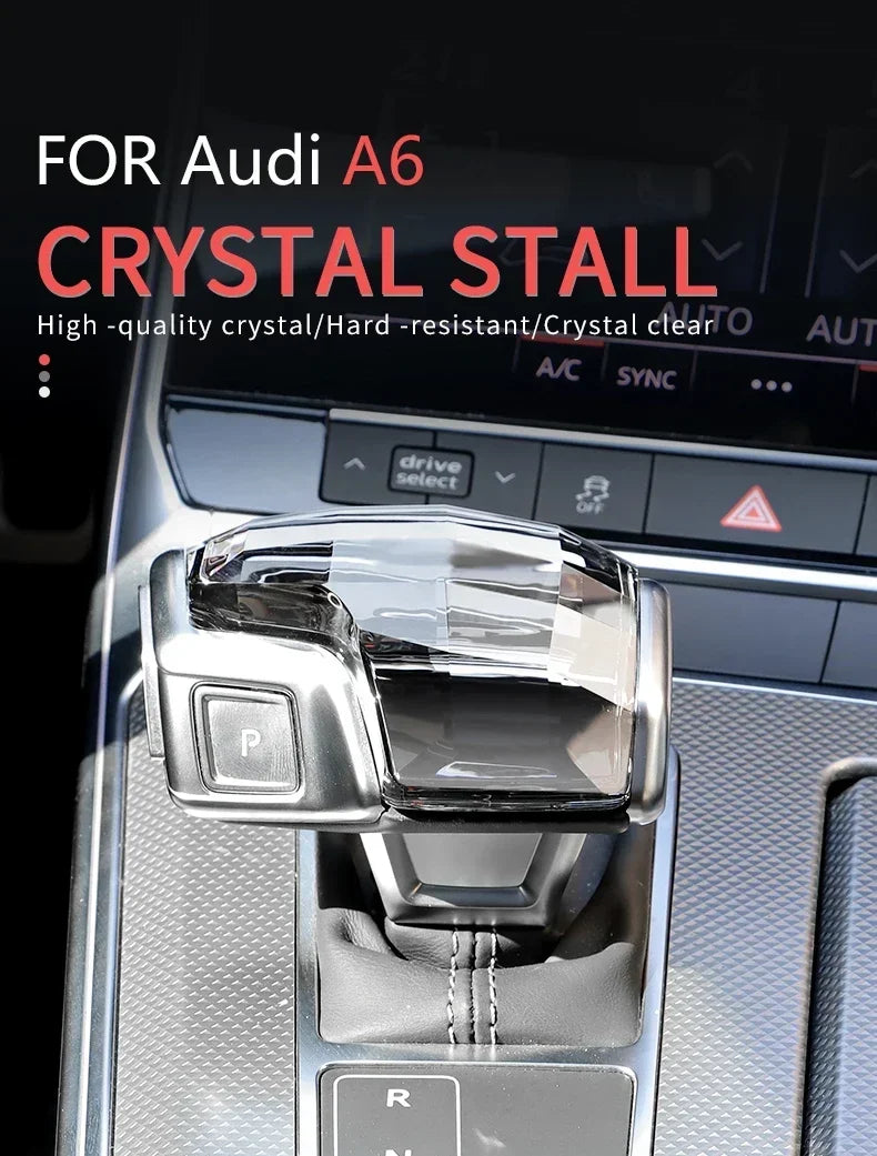 Audi Crystal Gear Shift Handle Head Lever A6 C8 A6L RS7 A7 Q8 S8 SQ8 Q7 RS6 A8L A4 A4L Q5L RS4 RS5 A5 S4 S5 SQ5