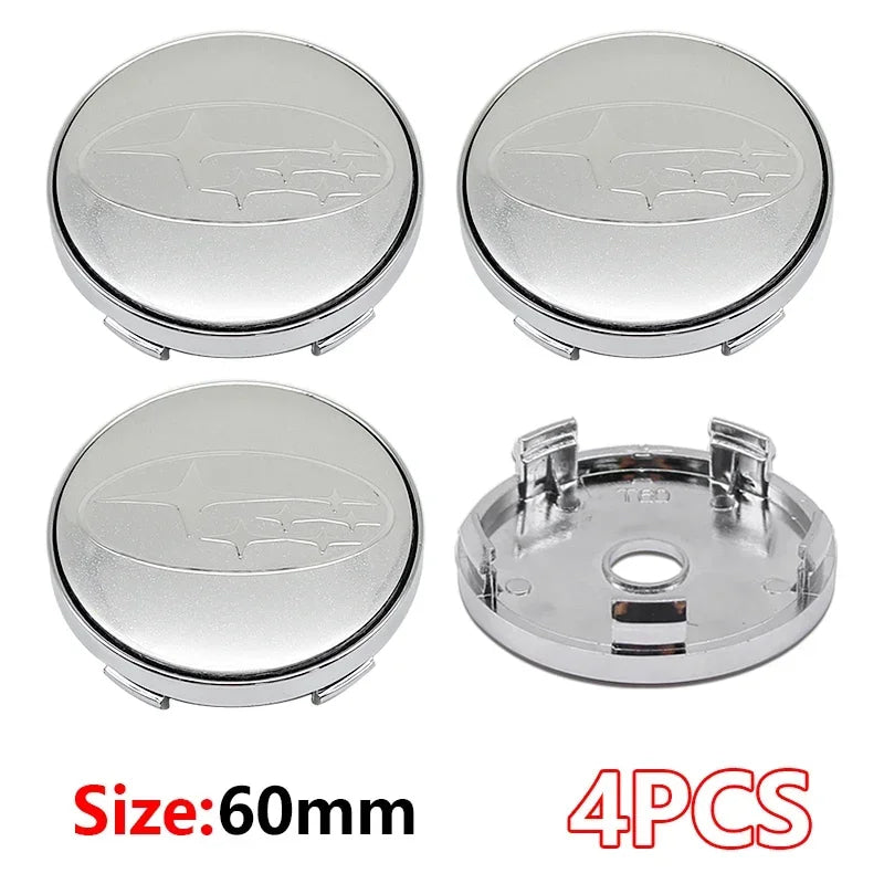For Subaru WRX BRZ DRL XV STI Outback Legacy Forester Impreza Tribeca 4Pcs ABS 60mm Wheel Center Cover Hub Cover Logo