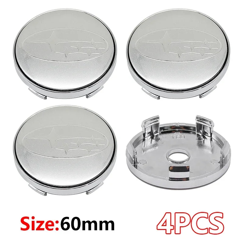 For Subaru WRX BRZ DRL XV STI Outback Legacy Forester Impreza Tribeca 4Pcs ABS 60mm Wheel Center Cover Hub Cover Logo