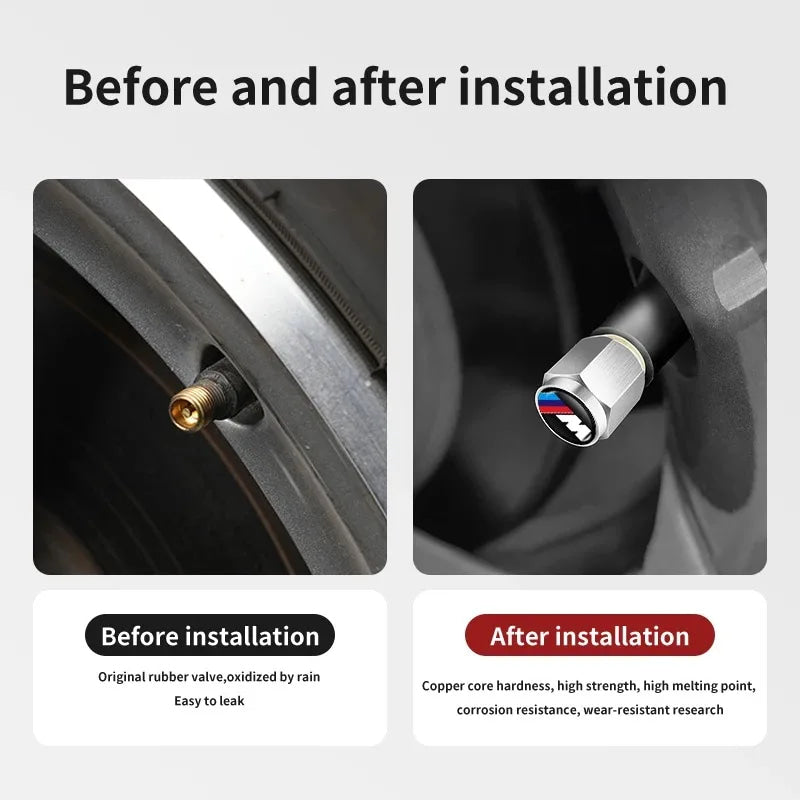 Car Wheel Tire Valve Air Stem Cap Cover For BMW X1 X3 E39 E46 E30 E36 E87 E60 E90 F26 G02 Personalized Decoration Accessories