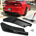 2Pcs/Set Glossy Black JDM Racing Rear Bumper Lip Canard Protector Splitter Diffuser Valence Spoiler Fin Trim W/ Screws Universal
