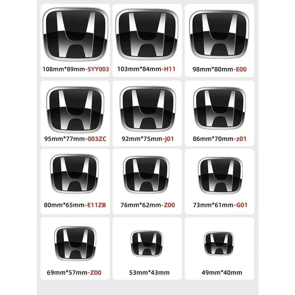 3D Chrome 'H' Emblem for Honda - Steering Wheel Badge ABS Car Front Grill Trunk Sticker Auto Styling Accessories
