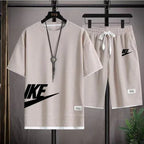 Fashionable, casual and trendy men's sportswear set, short-sleeved T-shirt and outdoor summer sports shorts set, new size M-3XL