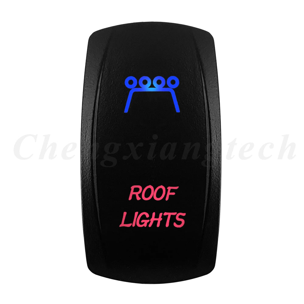 Waterproof 5 Pins SPST On/Off Rocker Switch Blue & Red Led 20A/12V 10A/24V Toggle Switch GPS for Cars,Trucks, RVs, Boats