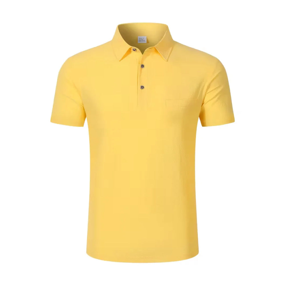 Men's Linen Blend Short Sleeve Polo Shirt Button Placket Chest Patch Breathable Casual Golf Business Work Daily Tops for Men