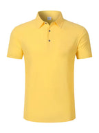 Men's Linen Blend Short Sleeve Polo Shirt Button Placket Chest Patch Breathable Casual Golf Business Work Daily Tops for Men