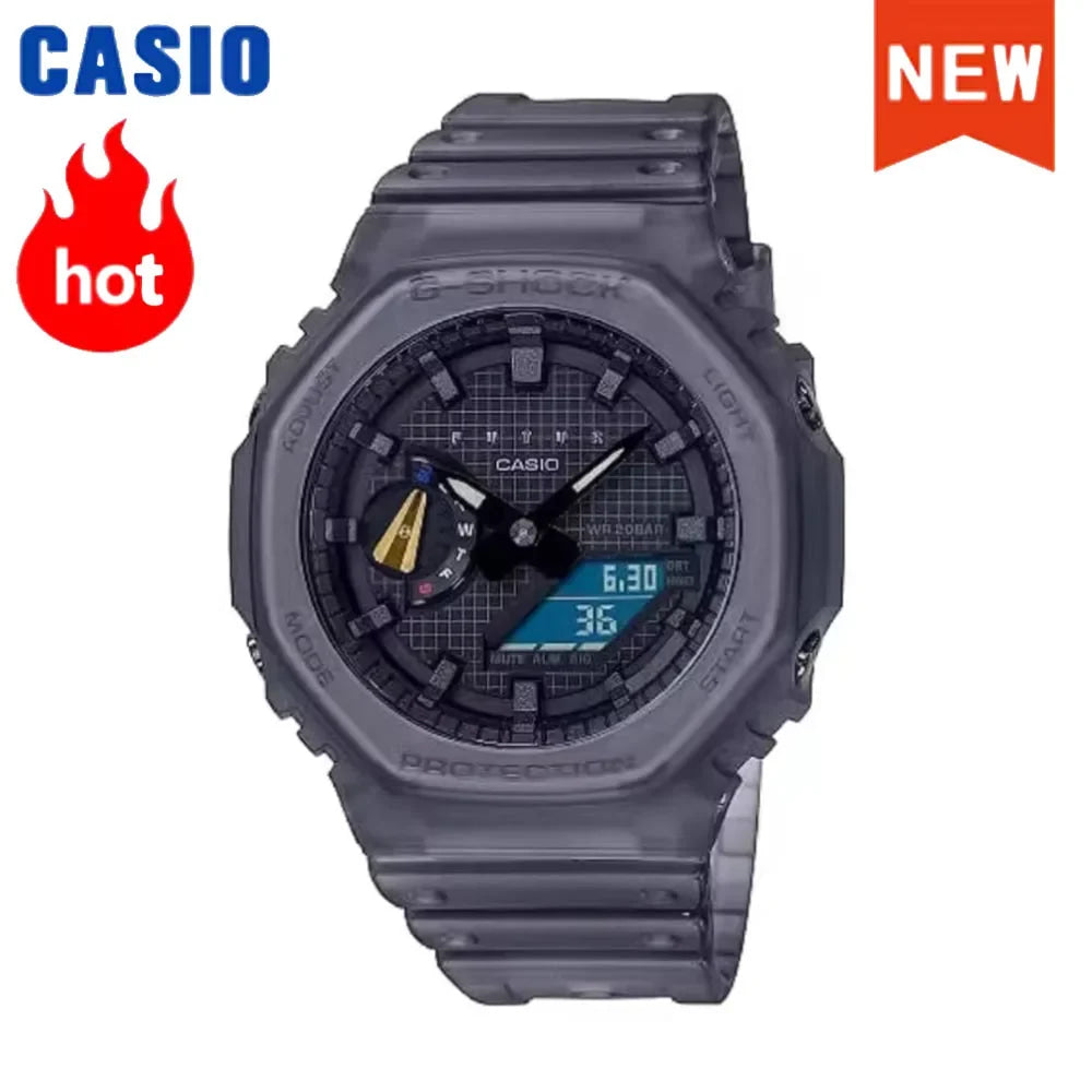 2026 Casio GA-2100 series men's watch Flame Inside trendy sportsmultifunctional fashion anti-shock color disc watch G-SHOCK
