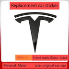 metal For Tesla- Car Front Emblem Rear Trunk Emblem Suitable for Model 3 Mode Y logo replacement rear and rear logos blackening