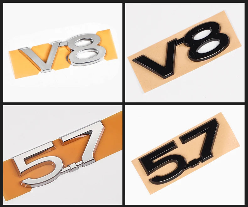For Toyota Land Cruiser 200 Prado 120 150 Car Logo Displacement V8/TX/TXL/5.7/V6/Black Letter Sticker Car Decoration Accessories