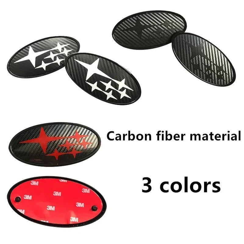 2Pcs Acrylic Car Front Rear Logo Emblem Sticker For Subaru STI XV Impreza BRZ WRX Legacy Outback Auto Hood Trunk Badge Cover