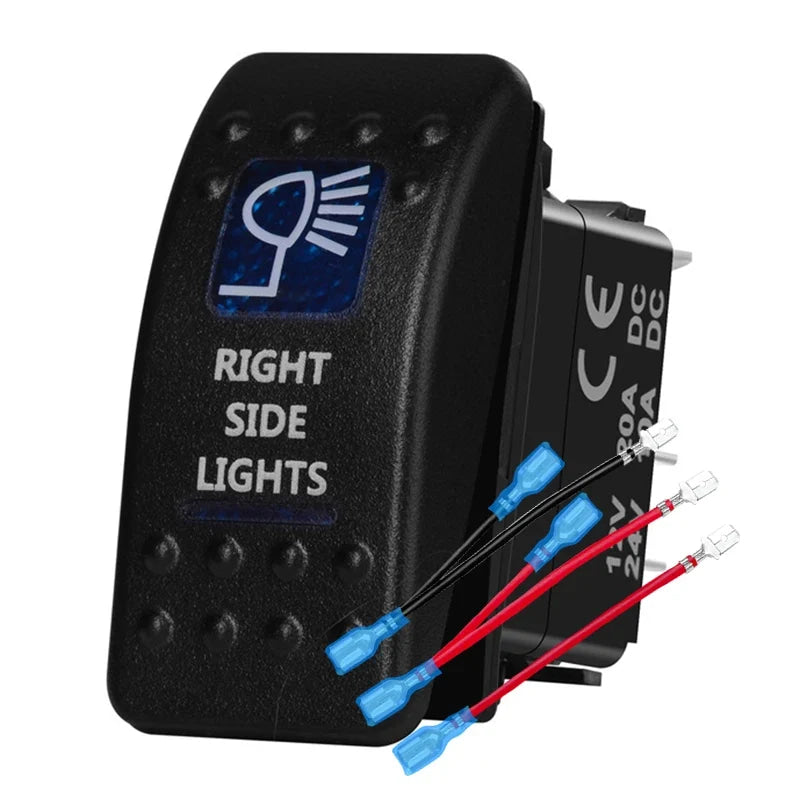 12v/24v Blue Led Light 5 Pin On Off SPST Rocker Switch 7 Pin On Off On ARB Carling Style Car Boat Waterproof Push Switch