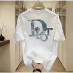 Fashion short-sleeved T-shirt - Men's and Women's New season round-neck printed 250G100%cotton half-sleeve T-shirt - Casual wear