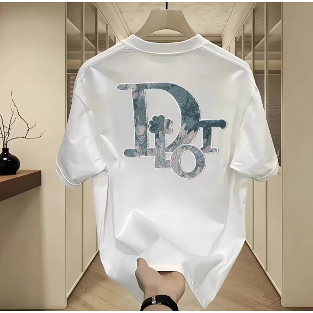 Fashion short-sleeved T-shirt - Men's and Women's New season round-neck printed 250G100%cotton half-sleeve T-shirt - Casual wear