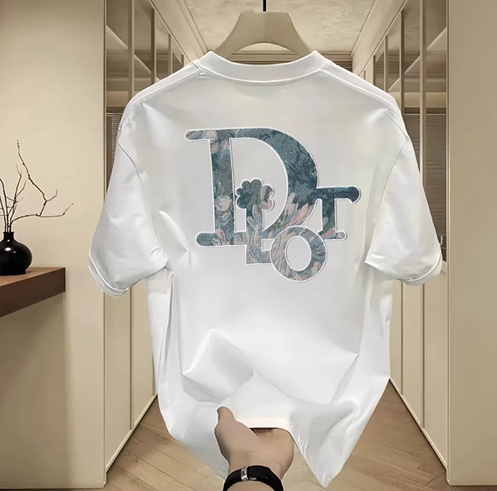 Fashion short-sleeved T-shirt - Men's and Women's New season round-neck printed 250G100%cotton half-sleeve T-shirt - Casual wear