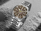 CADISEN Automatic Mechanical Watch Man Silver Business Casual Waterproof Watch Japan MIYOTA 8215 Movement Domed Glass Mens Watch