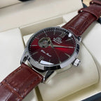 Orient Men's Automatic Open Heart Watch Blue Dial Stainless Steel Band Casual Dress Wristwatch 30M Water Resistant Fashion Watch