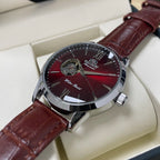 Orient Men's Automatic Open Heart Watch Blue Dial Stainless Steel Band Casual Dress Wristwatch 30M Water Resistant Fashion Watch