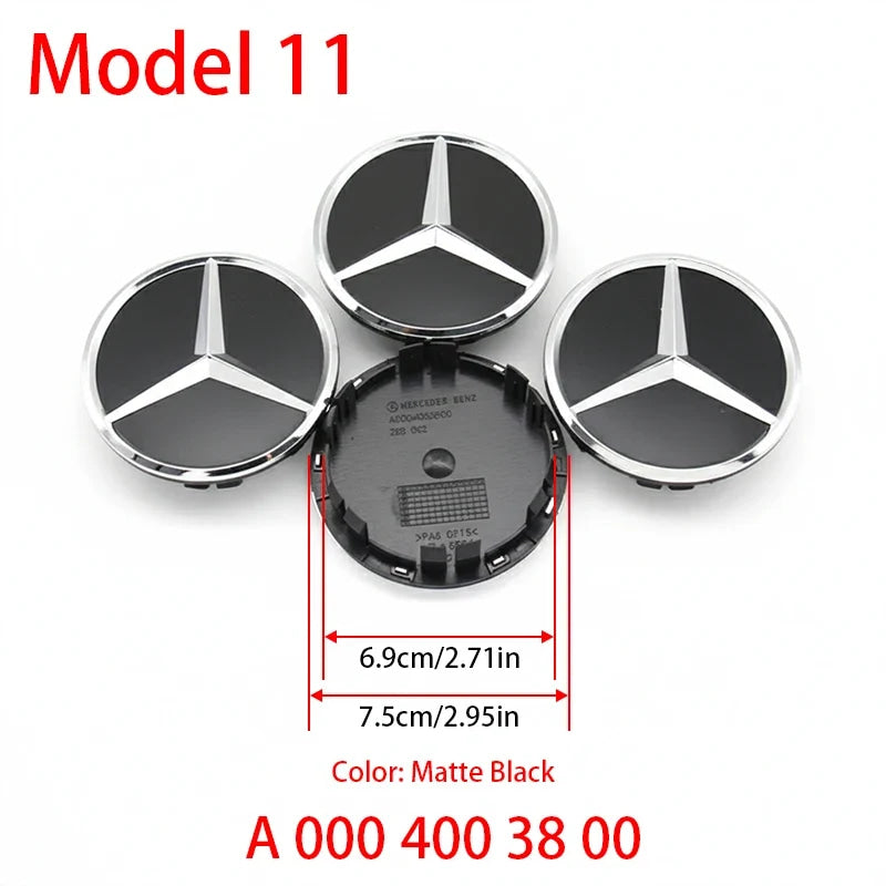 4Pcs 60mm 75mm Car Wheel Center Hub For Mercedes Benz AMG class W205 W203 GLC GLK W206 W220 W211 A180 Cap Rim Cover Accessories